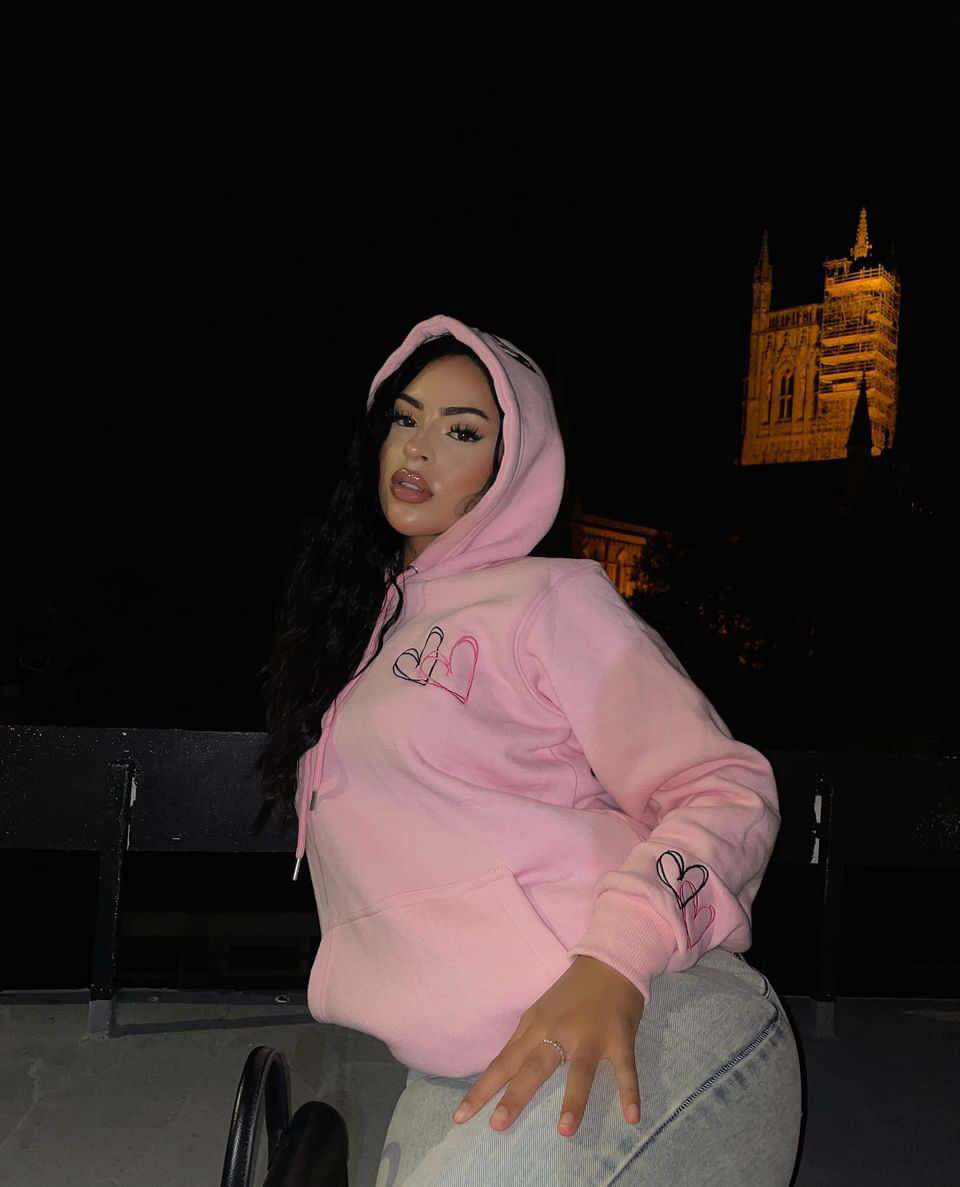 Pink Hearts Hoodie